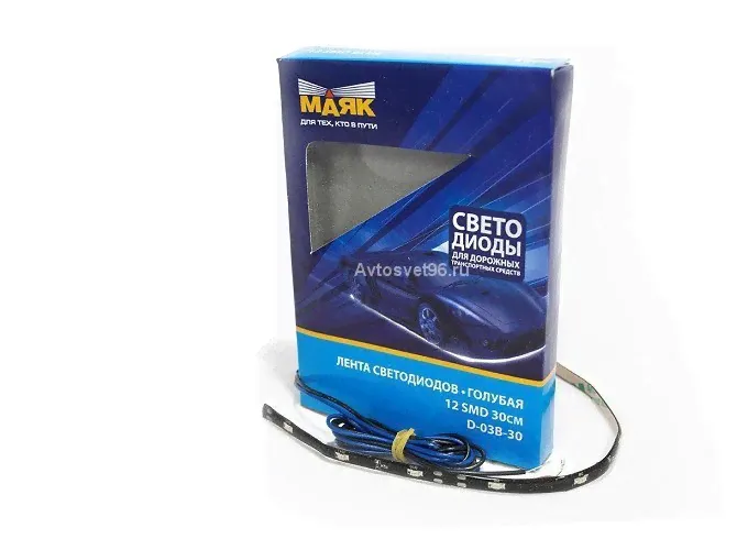 Светодиод 12V полоса 12SMD диодов 30см (smd 3,5x2,8) BLUEМаяк