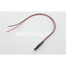Светодиод 3мм, красный, 12V, с проводами